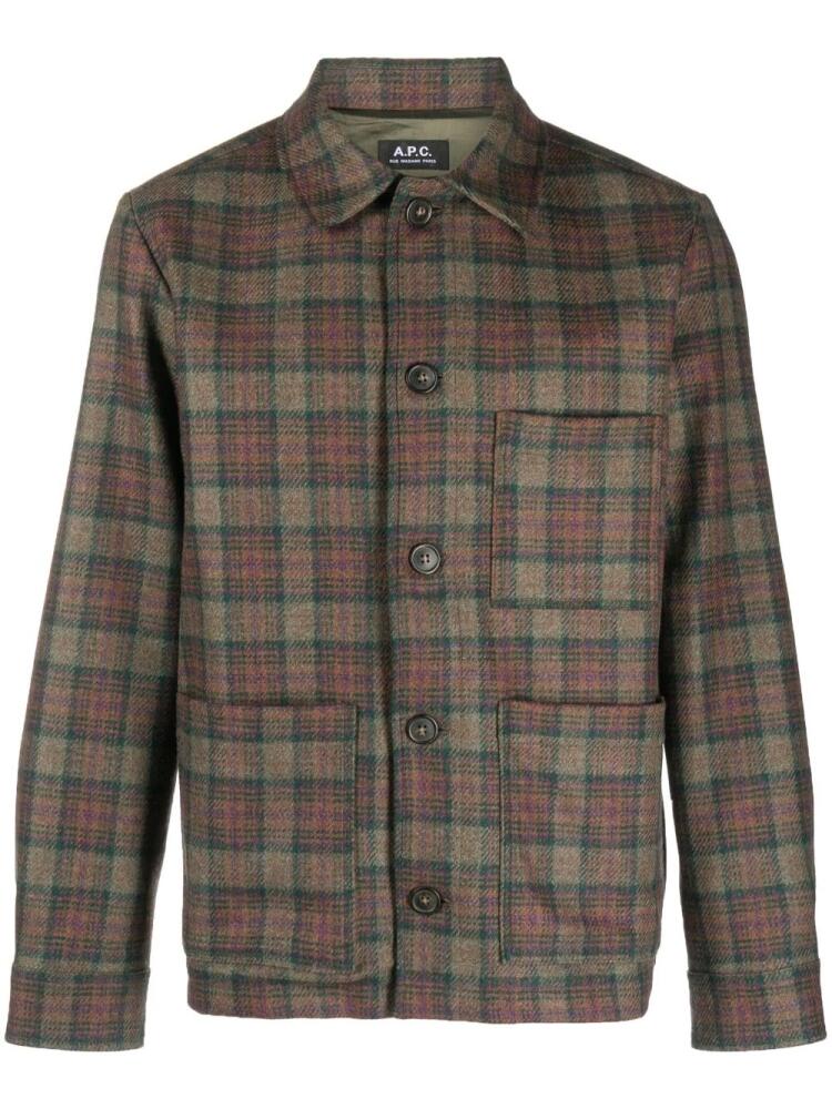 A.P.C. checked shirt jacket - Brown Cover