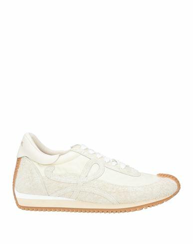 Loewe Man Sneakers Ivory Leather, Textile fibers Cover