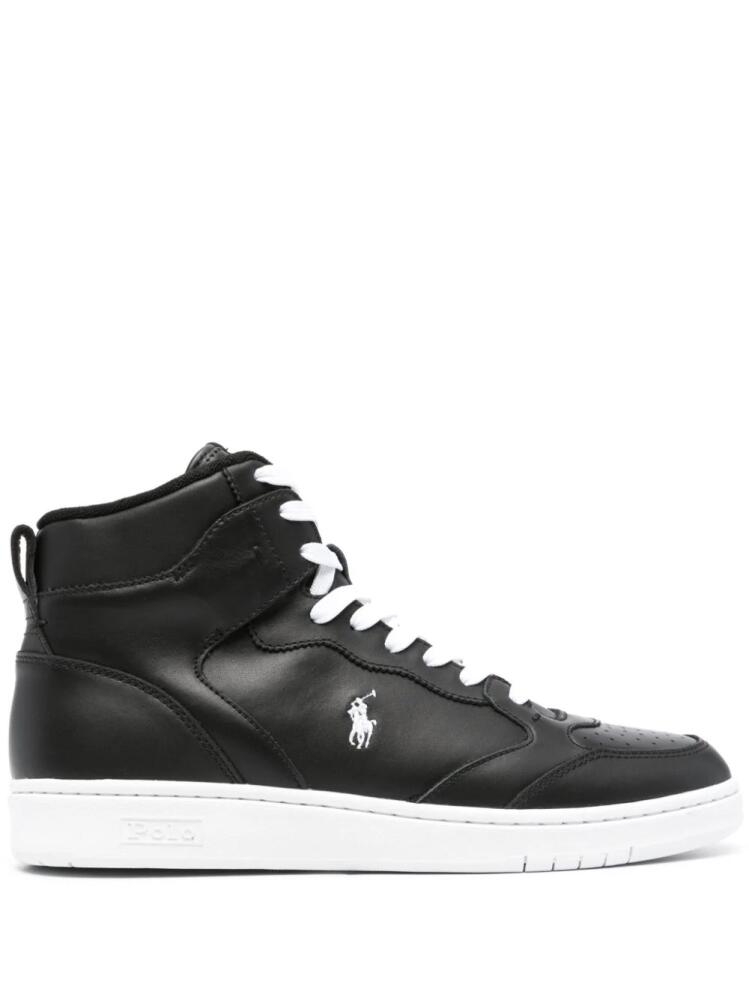 Polo Ralph Lauren logo-embroidered high-top sneakers - Black Cover