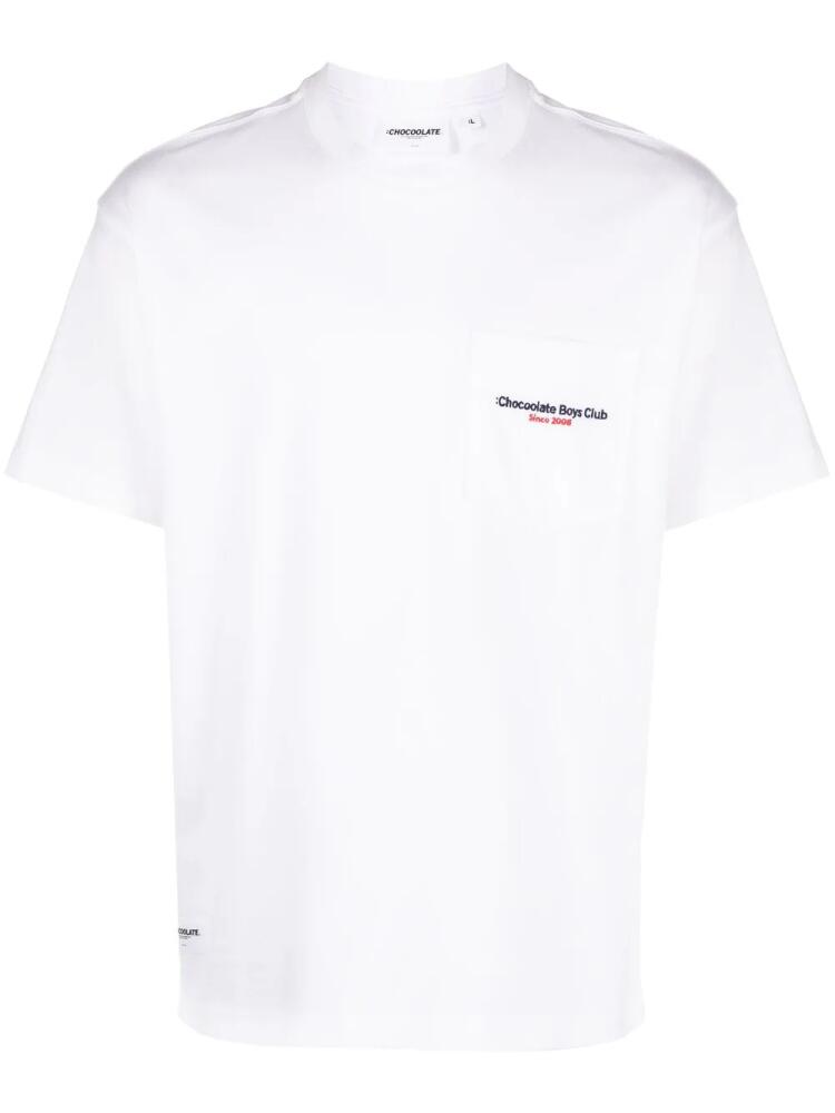 CHOCOOLATE logo-embroidered cotton T-shirt - White Cover