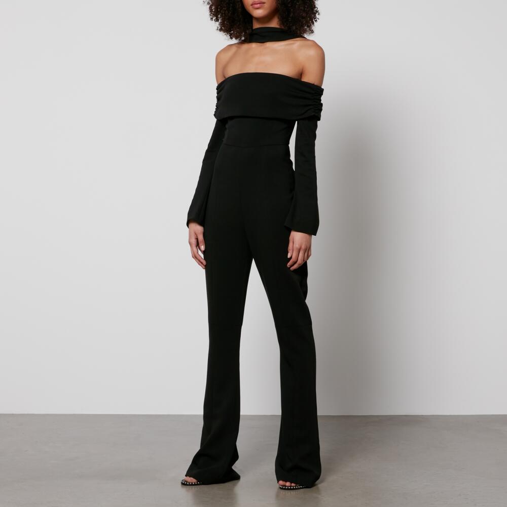 De La Vali Albie Off-Shoulder Halterneck Crepe Jumpsuit Cover