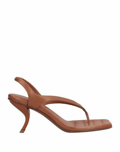 Gia / Rhw Woman Thong sandal Brown Soft Leather Cover