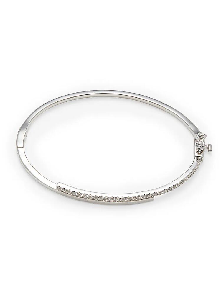 Lafonn Women's Classic Sterling Silver & Simulated Diamond Overlap Bangle Bracelet Cover