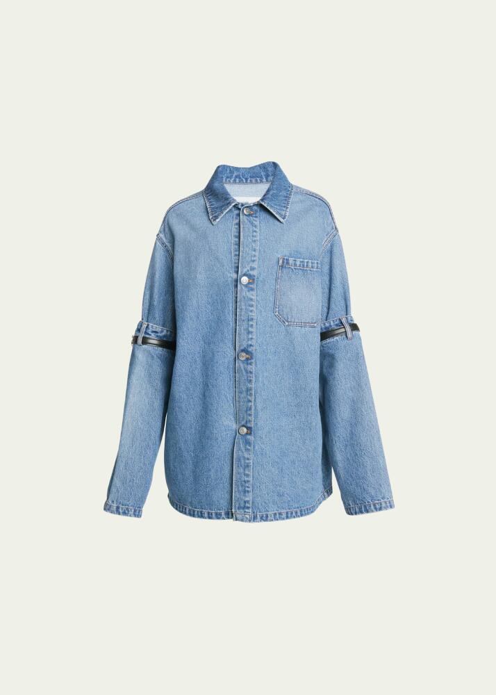 Coperni Oversize Denim Jacket with Open Elbow Detail Cover