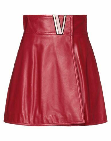 Valentino Garavani Woman Mini skirt Red Lambskin Cover