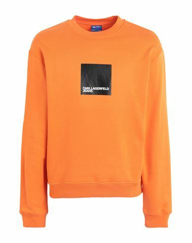 Karl Lagerfeld Jeans Klj Regular Logo Sweat Man Sweatshirt Orange Organic cotton, Recycled polyester Cover