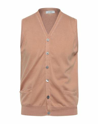 Alpha Studio Man Cardigan Light brown Cotton Cover