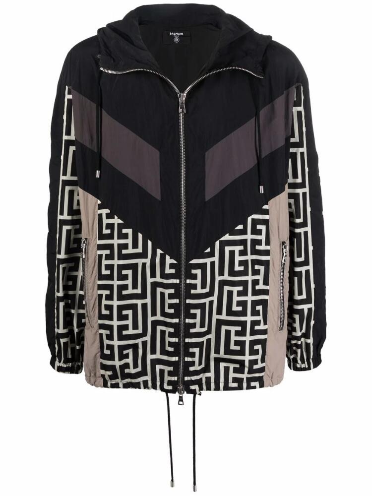 Balmain signature geometric-print jacket - Black Cover