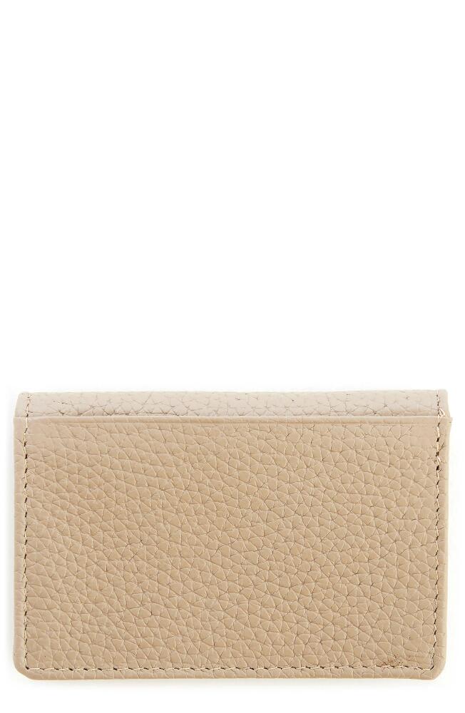 ROYCE New York Leather Card Case in Taupe - Deboss Cover