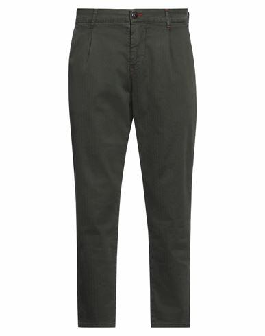 Displaj Man Pants Dark green Cotton, Elastane Cover