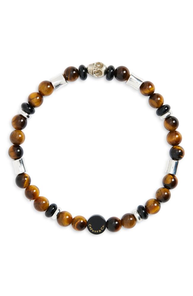 Caputo & Co. Men's Tiger's Eye Stretch Bracelet in Yellow Tiger Eye Cover