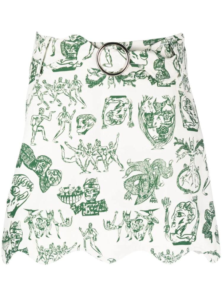 Charles Jeffrey Loverboy graphic-print mini skirt - White Cover