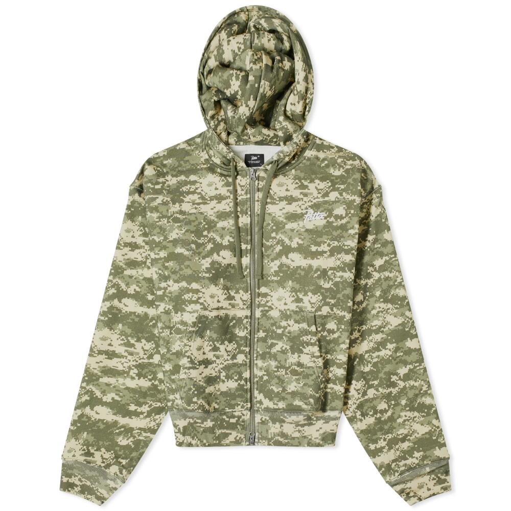 Patta Men's Digi Waffle Zip Hoodie in Multi Spray Camo Cover