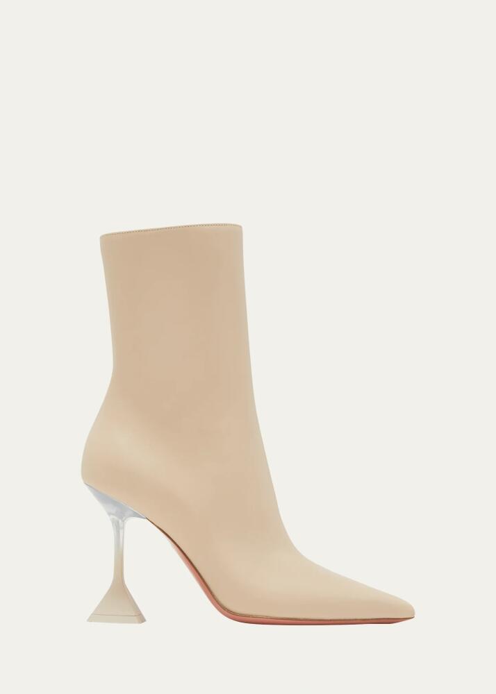 Amina Muaddi Giorgia Napa Clear-Heel Ankle Booties Cover