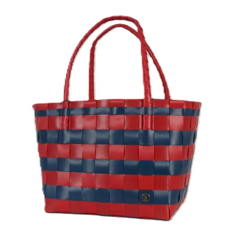 Handed By Paris Spirit Recycled Tote Bags in Ocean Blue/chili Red Cover