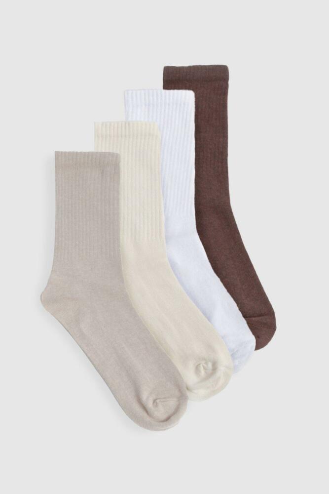 boohoo Womens Tonal Crew Socks 4 Pack - Multi Cover