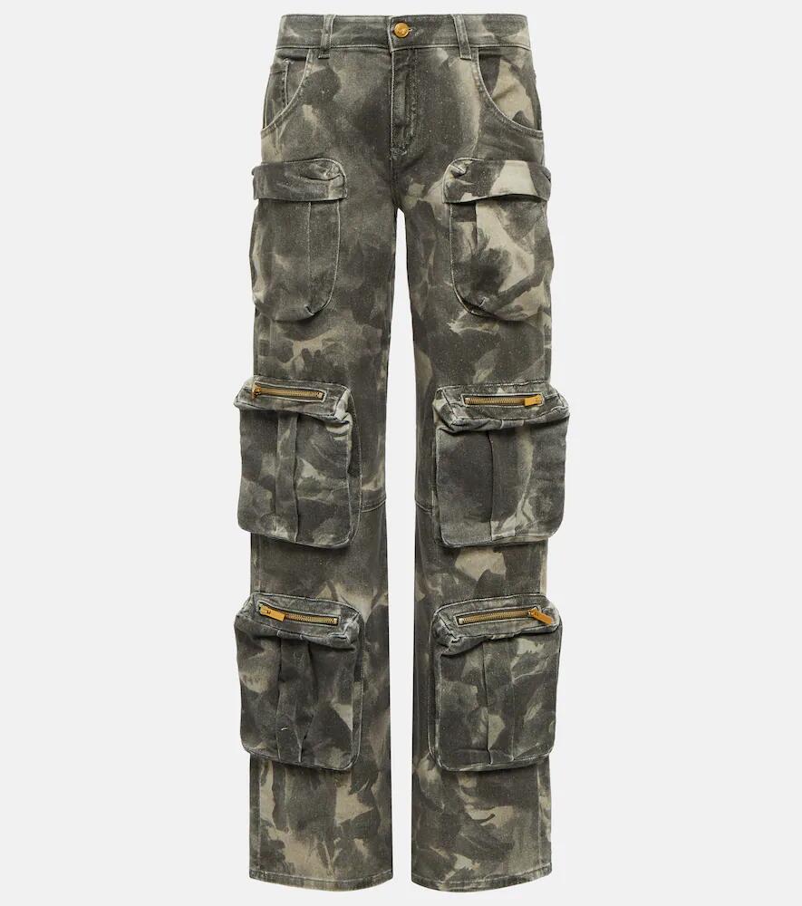 Blumarine Printed low-rise denim cargo pants Cover