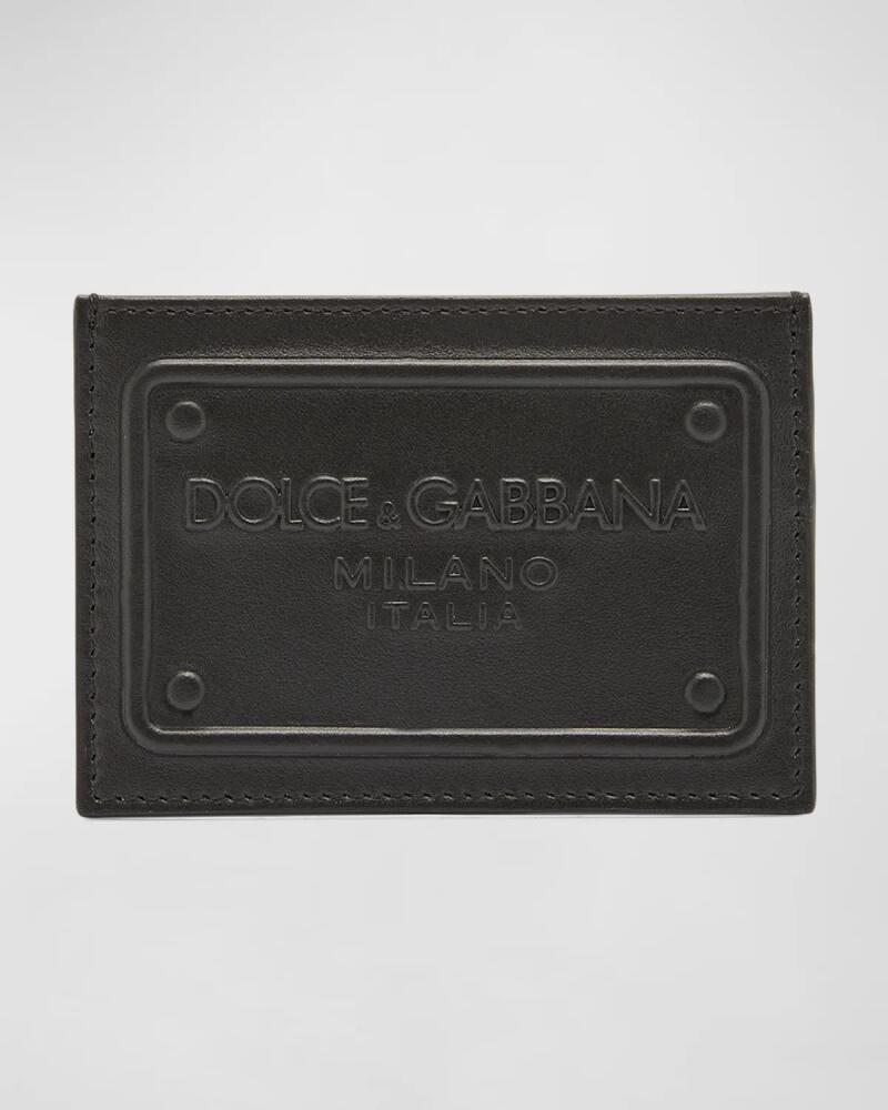 Dolce & Gabbana Men's Embossed Logo Leather Card Case Cover