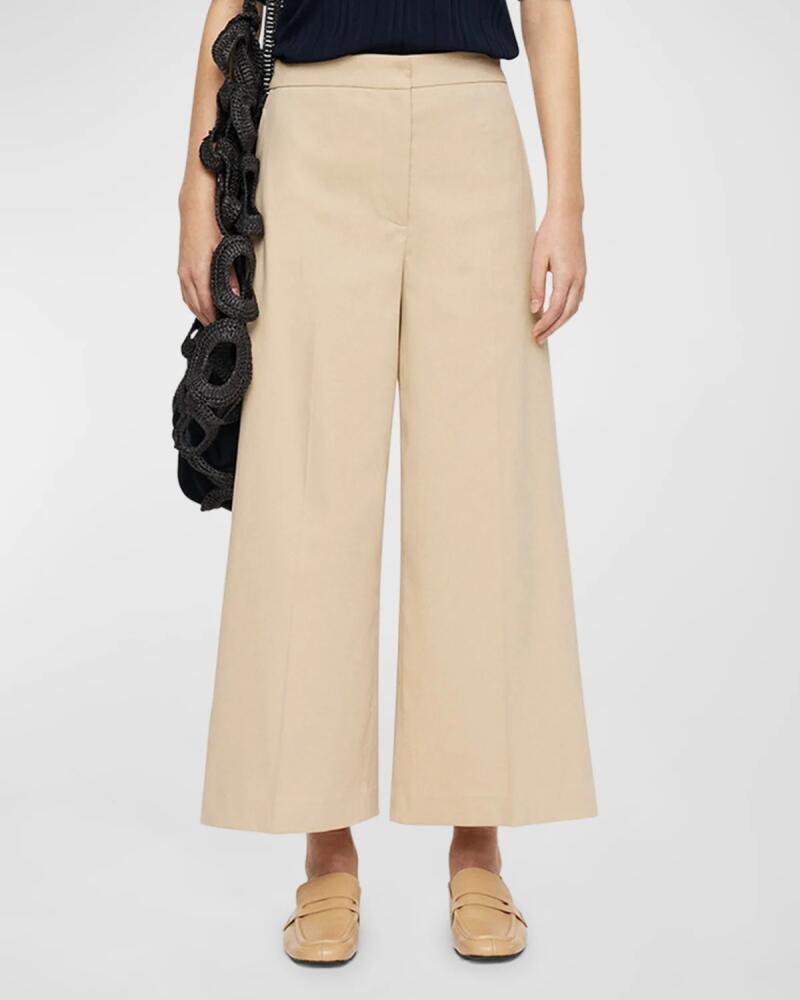 Joseph Temple Cropped Wide-Leg Gabardine Pants Cover