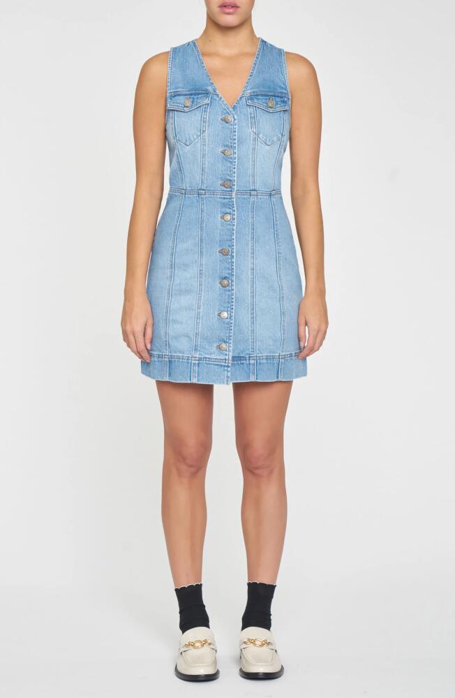 DAZE Sun Button Front Sleeveless Denim Dress in Memory Cover