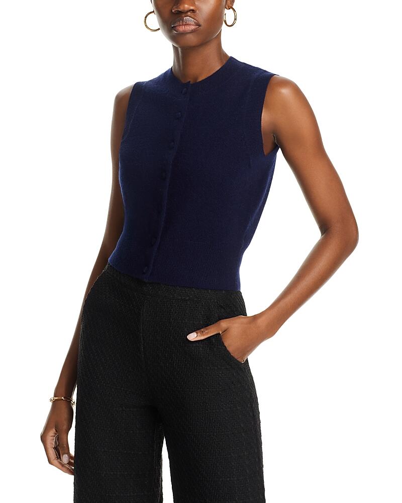 Aqua x Liat Baruch Cashmere Crewneck Sleeveless Cropped Sweater - Exclusive Cover