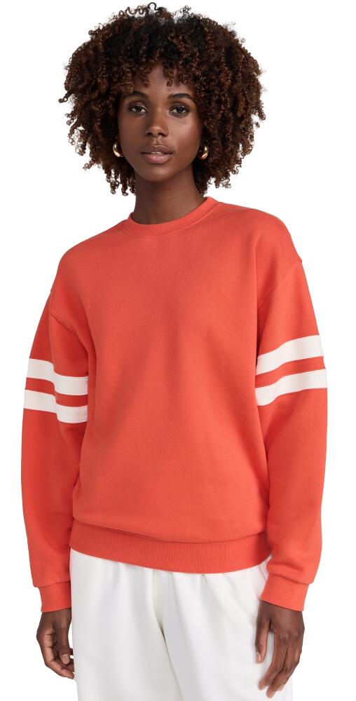 Clare V. Oversized Varsity Sweatshirt Bright Poppy Cover