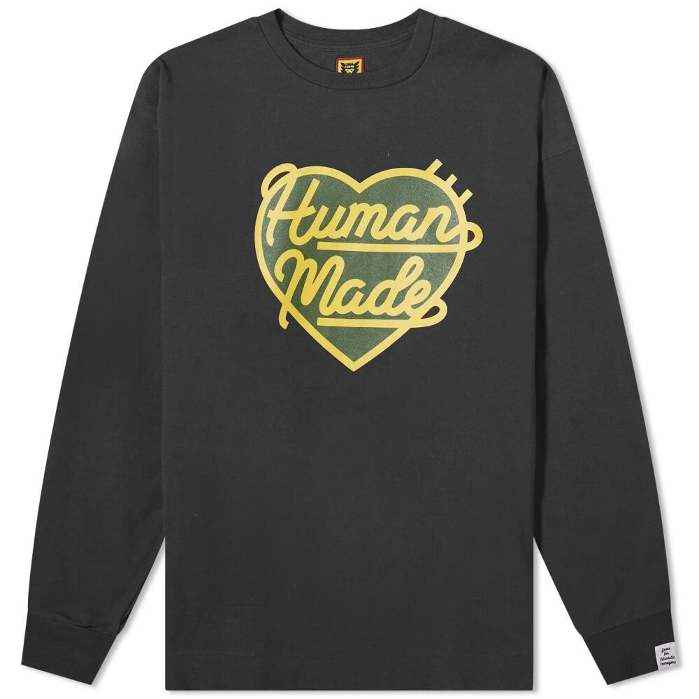 Human Made Men's Long Sleeve Large Heart T-Shirt in Black Cover