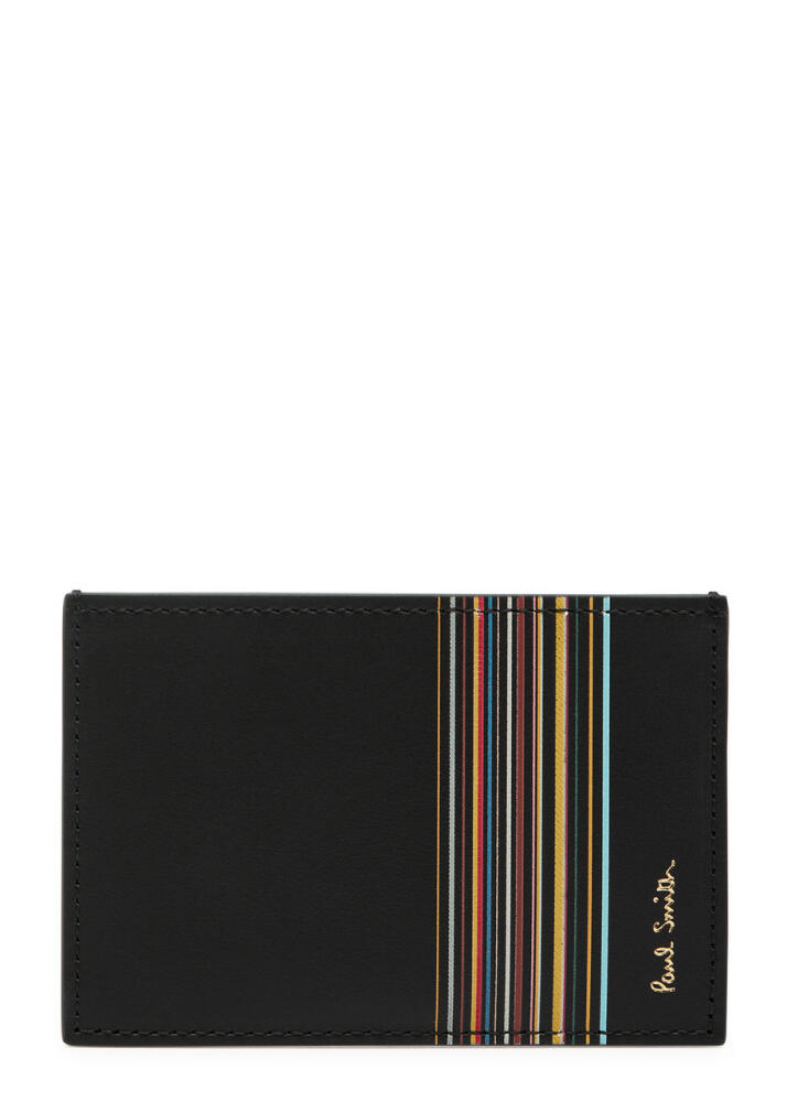 Paul Smith Striped Leather Card Holder - Black Cover