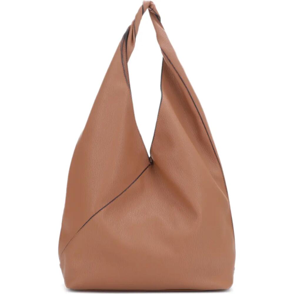 Mali + Lili Katie Oversize Recycled Vegan Leather Hobo Bag in Camel Cover