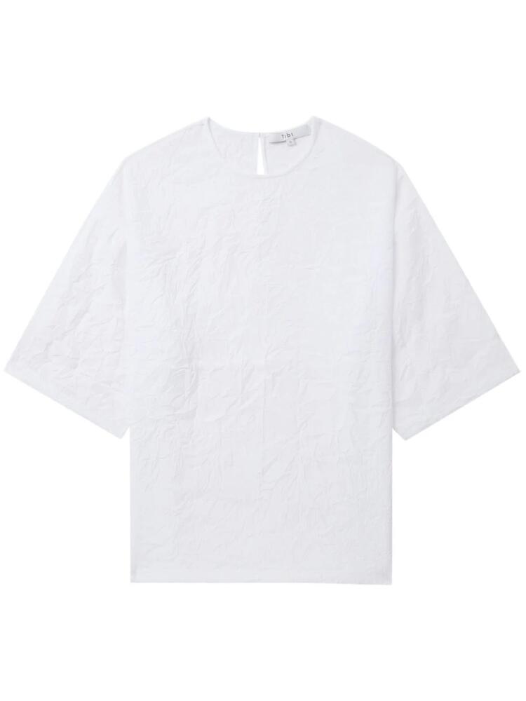 Tibi crinkled round-neck T-shirt - White Cover