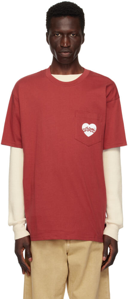 Carhartt Work In Progress Red Amour Pocket T-Shirt Cover