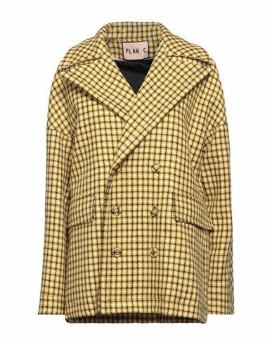 Plan C Woman Coat Mustard Wool Cover