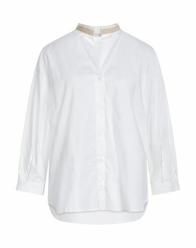 Peserico Woman Shirt White Cotton, Elastane Cover