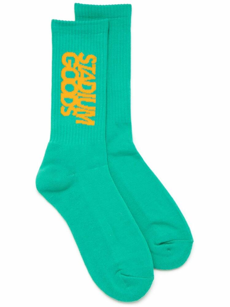 STADIUM GOODS® logo "Marino Teal" crew socks - Blue Cover