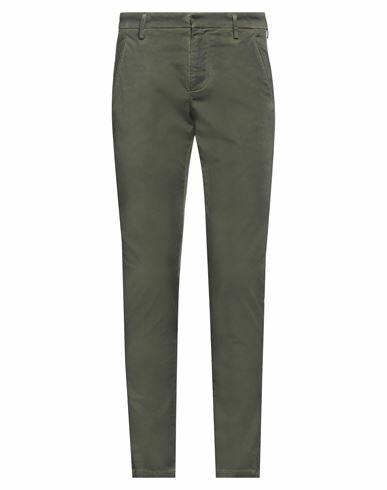 Dondup Man Pants Military green Cotton, Elastane Cover