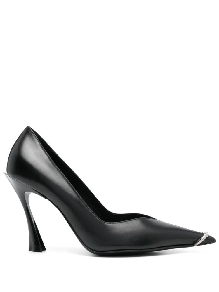 Mugler 90mm leather piercing fang pump - Black Cover