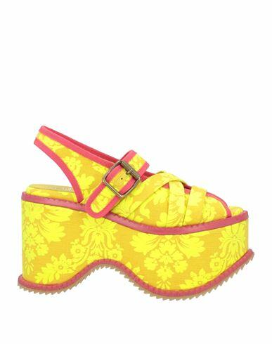 Vivienne Westwood Woman Sandals Yellow Textile fibers Cover