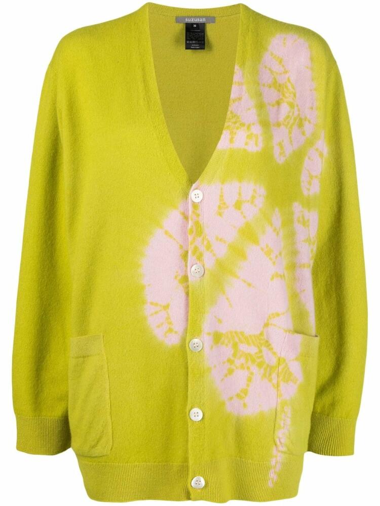 Suzusan V-neck cashmere cardigan - Green Cover