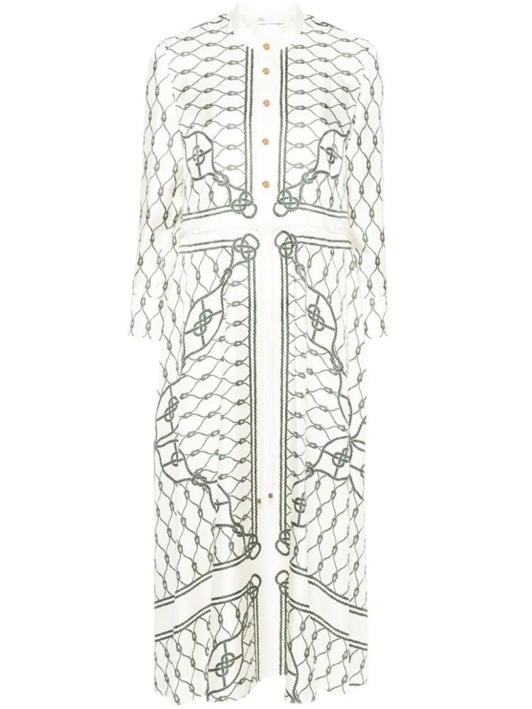 Tory Burch knot-print silk shirtdress - Neutrals Cover