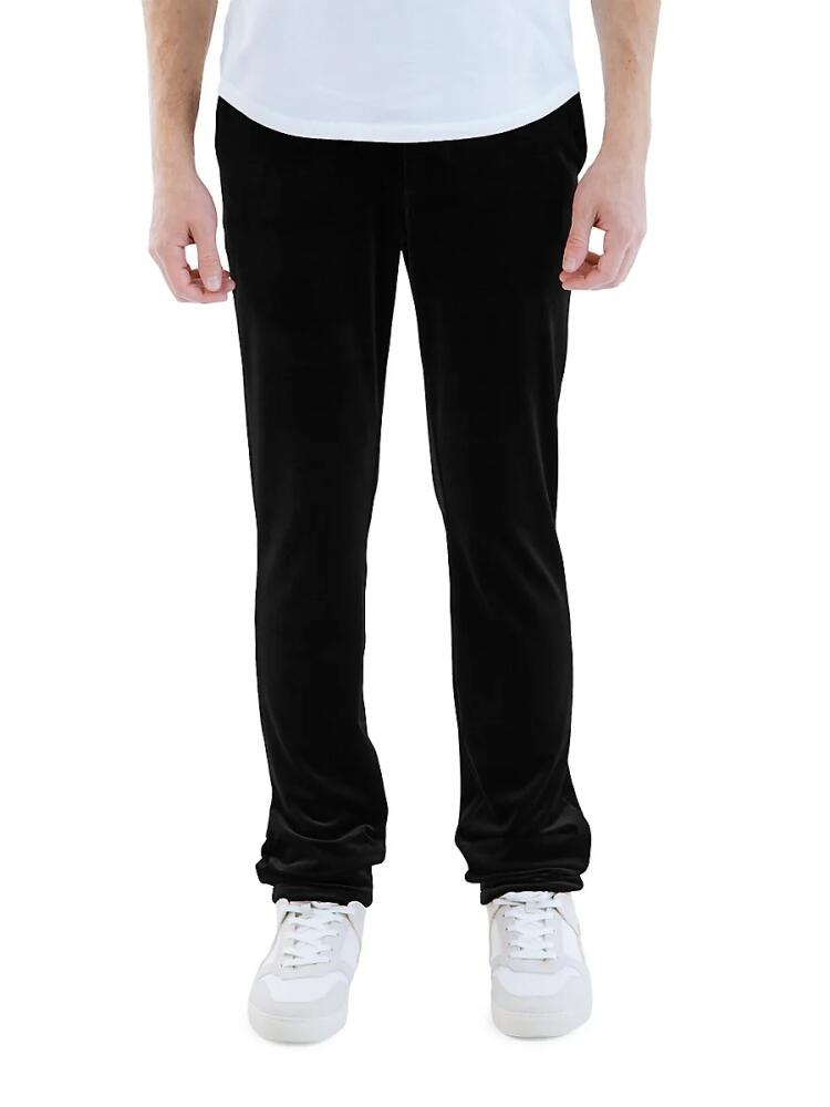 Monfrère Men's Flat Front Velvet Pants - Black Cover