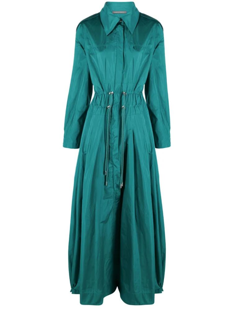 Alberta Ferretti taffeta drawstring-waist maxi dress - Green Cover