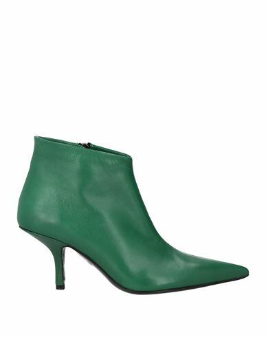 Eddy Daniele Woman Ankle boots Green Leather Cover