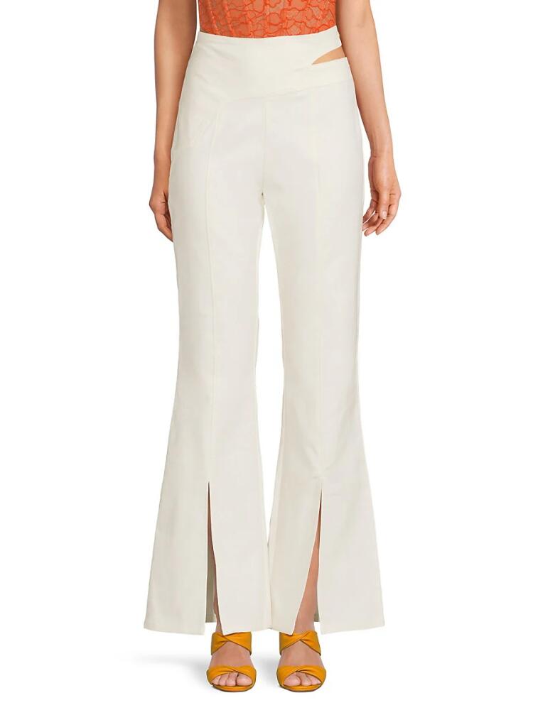 Cult Gaia Women's Isabel Slit Boot Cut Pants - Off White Cover