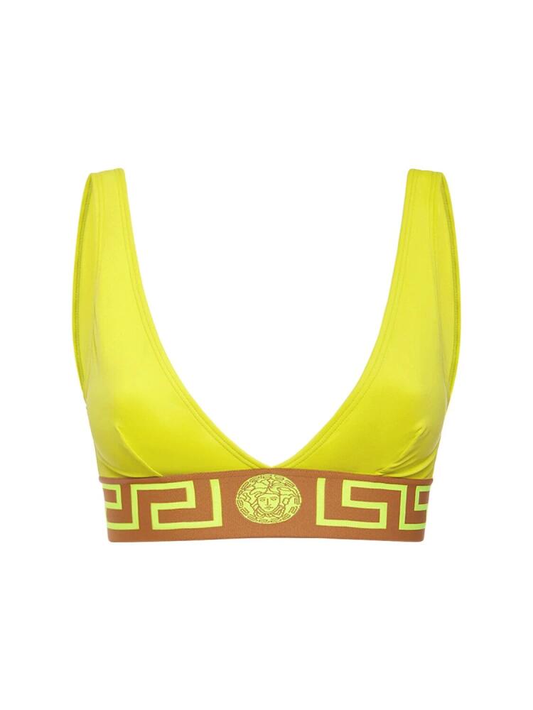 VERSACE Greca Lycra Triangle Bikini Top Cover