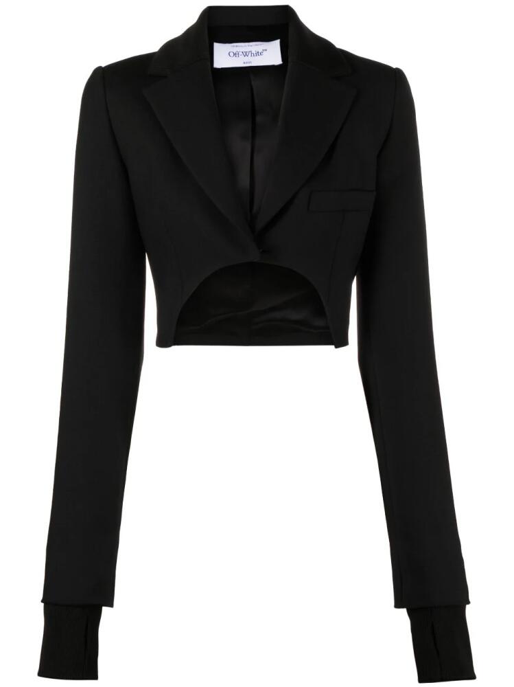 Off-White high-low cropped blazer - Black Cover