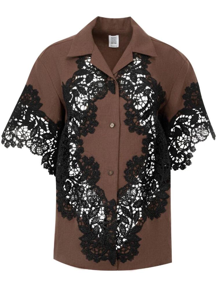 Rosie Assoulin Lace Cabana shirt - Brown Cover