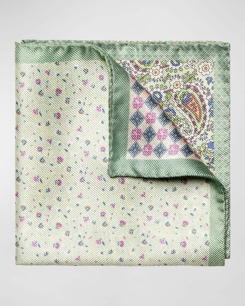 Eton Men's Paisley Silk Pocket Square Cover