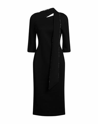 Giorgio Armani Woman Midi dress Black Virgin Wool, Elastane Cover