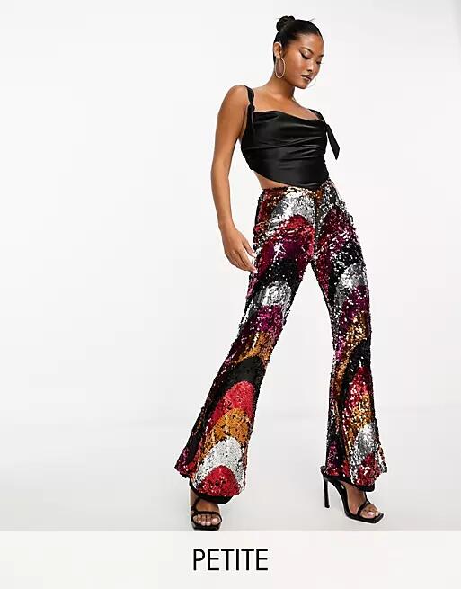 Jaded Rose Petite flared sequin pants in multi Cover