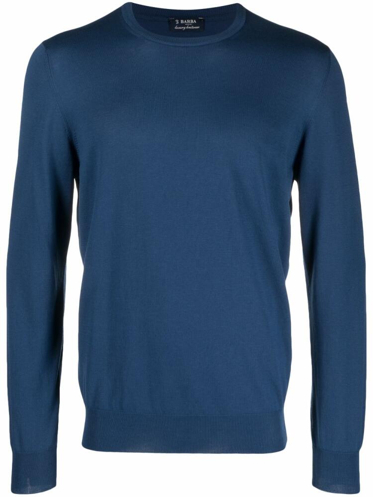 Barba crew-neck cotton jumper - Blue Cover